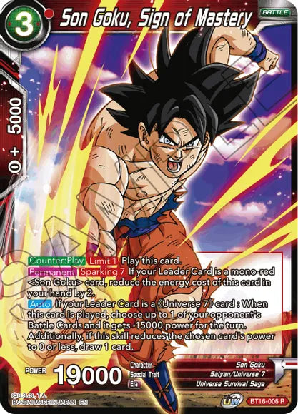 Son Goku, Sign of Mastery (BT16-006) [Realm of the Gods] | The Time Vault CA