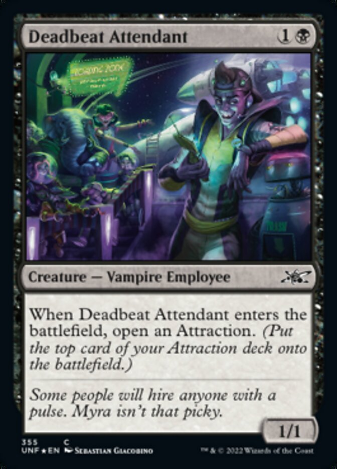 Deadbeat Attendant (Galaxy Foil) [Unfinity] | The Time Vault CA