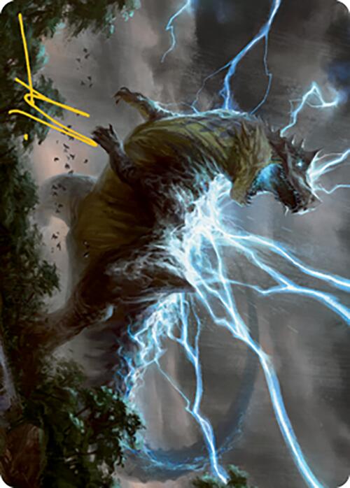 Thrasta, Tempest's Roar Art Card (41) (Gold-Stamped Signature) [Modern Horizons 2 Art Series] | The Time Vault CA