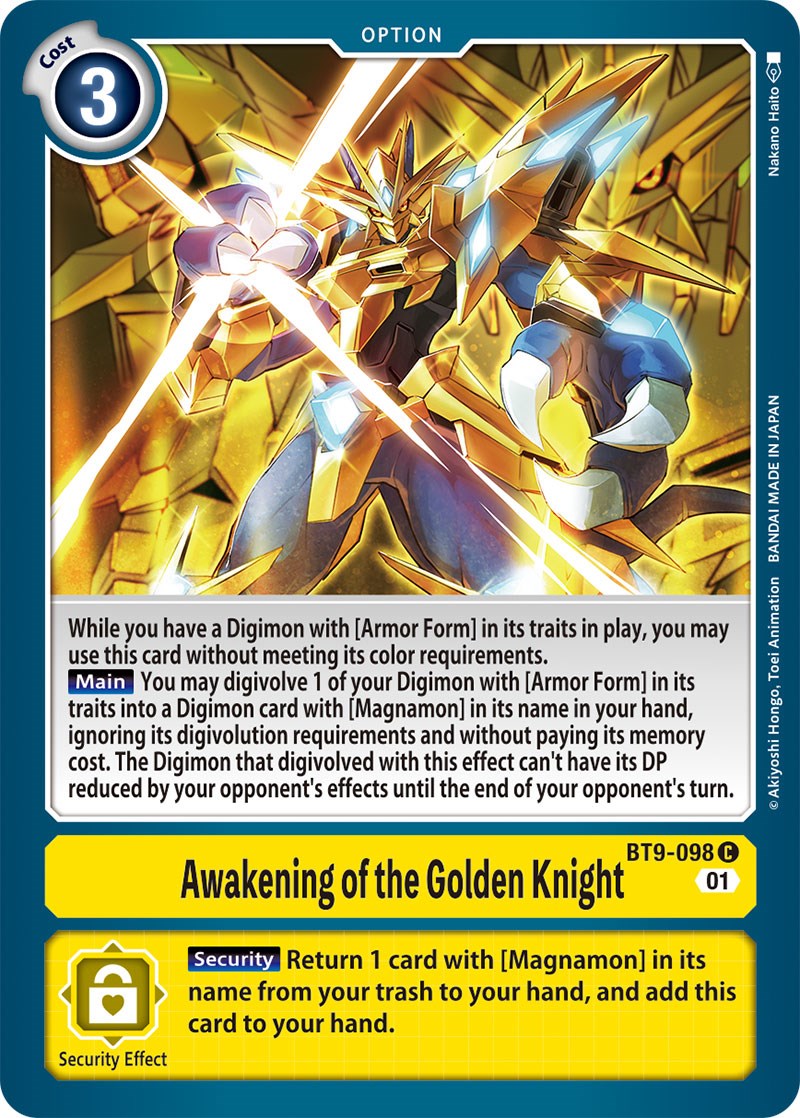 Awakening of the Golden Knight [BT9-098] [X Record] | The Time Vault CA