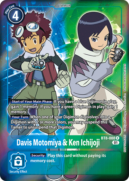 Davis Motomiya & Ken Ichijoji [BT8-088] (Alternative Art - Box Topper) [New Awakening] | The Time Vault CA