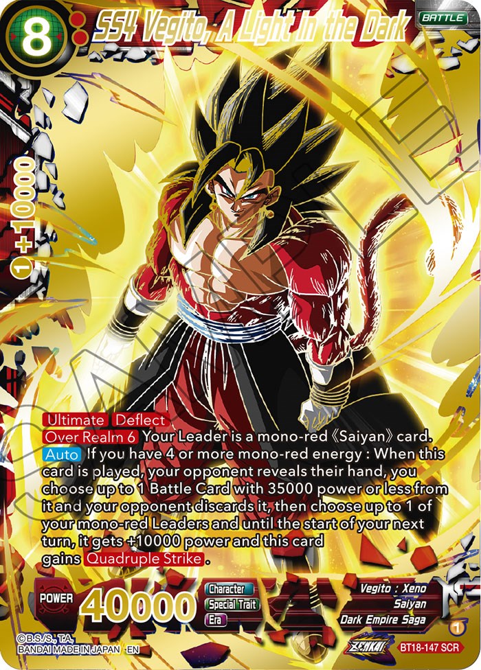 SS4 Vegito, A Light in the Dark (BT18-147) [Dawn of the Z-Legends] | The Time Vault CA