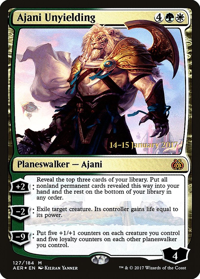 Ajani Unyielding [Aether Revolt Prerelease Promos] | The Time Vault CA