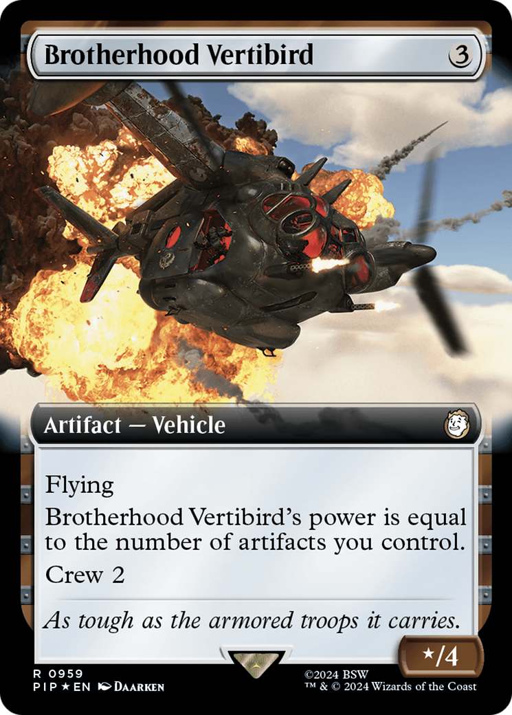 Brotherhood Vertibird (Extended Art) (Surge Foil) [Fallout] | The Time Vault CA