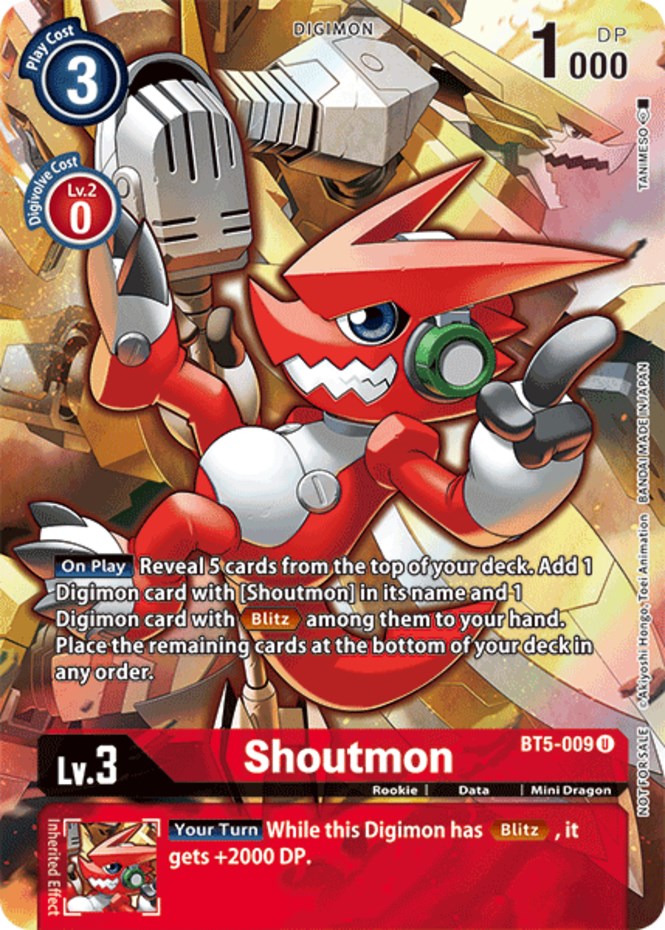 Shoutmon [BT5-009] (Tamer's Evolution Box 2) [Battle of Omni Promos] | The Time Vault CA