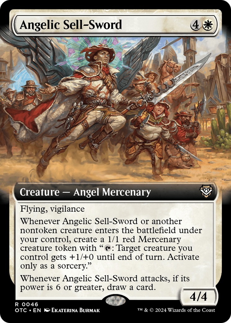 Angelic Sell-Sword (Extended Art) [Outlaws of Thunder Junction Commander] | The Time Vault CA