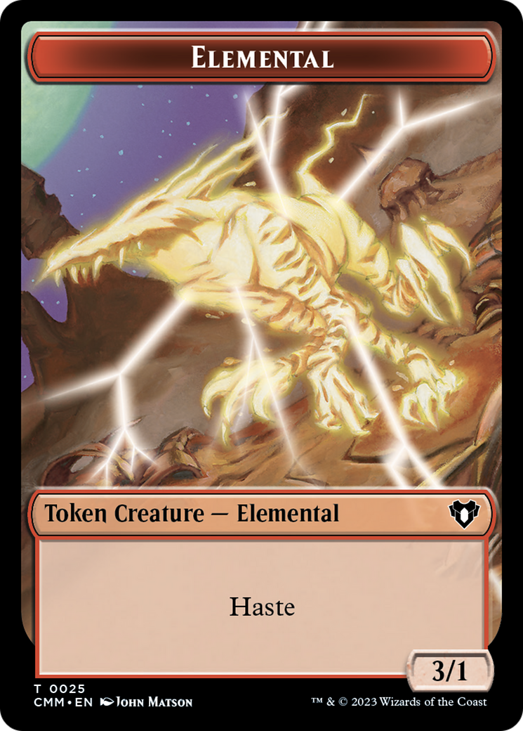 Human Soldier // Elemental (0025) Double-Sided Token [Commander Masters Tokens] | The Time Vault CA