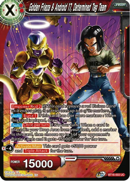 Golden Frieza & Android 17, Determined Tag Team (BT16-003) [Realm of the Gods] | The Time Vault CA