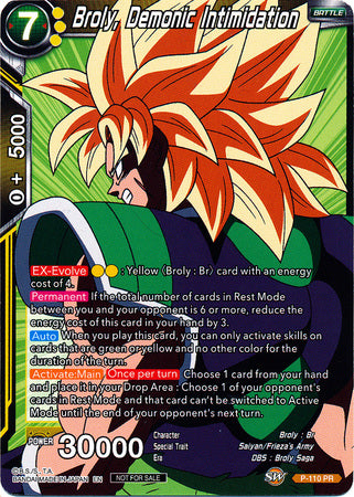 Broly, Demonic Intimidation (Broly Pack Vol. 3) (P-110) [Promotion Cards] | The Time Vault CA