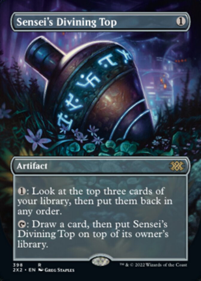 Sensei's Divining Top (Borderless Alternate Art) [Double Masters 2022] | The Time Vault CA