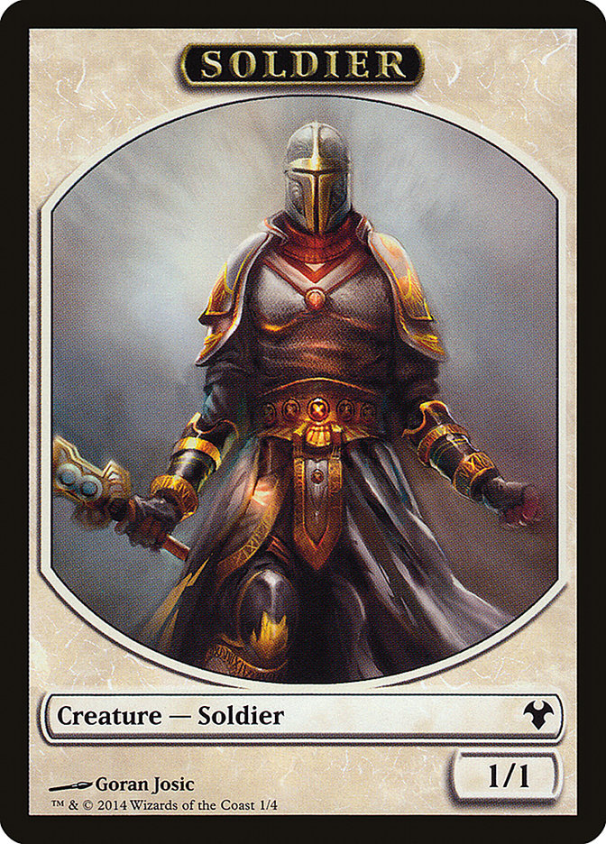 Soldier // Spirit Double-Sided Token [Modern Event Deck 2014 Tokens] | The Time Vault CA