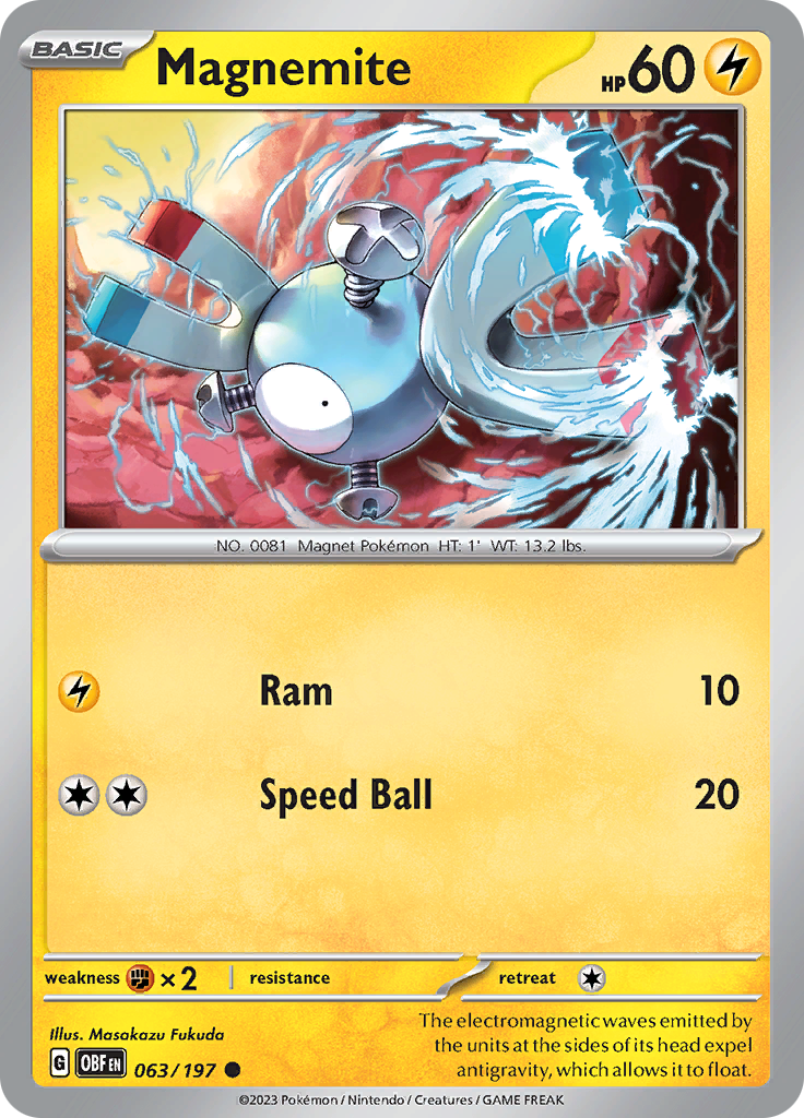 Magnemite (063/197) [Scarlet & Violet: Obsidian Flames] | The Time Vault CA