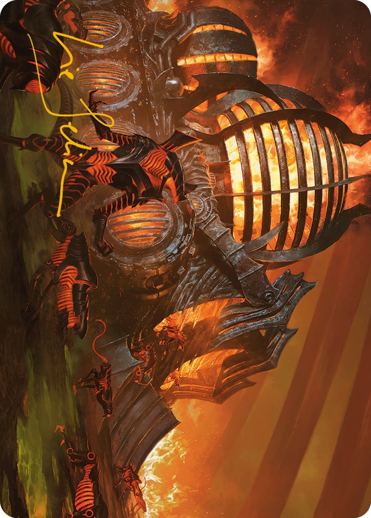 Urabrask's Forge Art Card (Gold-Stamped Signature) [Phyrexia: All Will Be One Art Series] | The Time Vault CA
