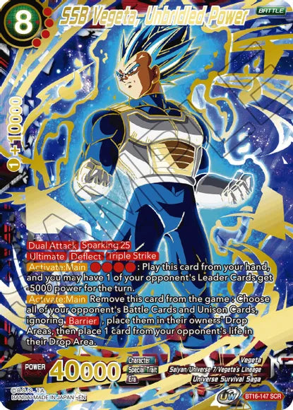 SSB Vegeta, Unbridled Power (BT16-147) [Realm of the Gods] | The Time Vault CA