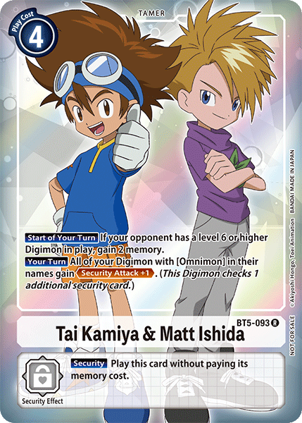 Tai Kamiya & Matt Ishida [BT5-093] (Buy-A-Box Promo) [Battle of Omni Promos] | The Time Vault CA