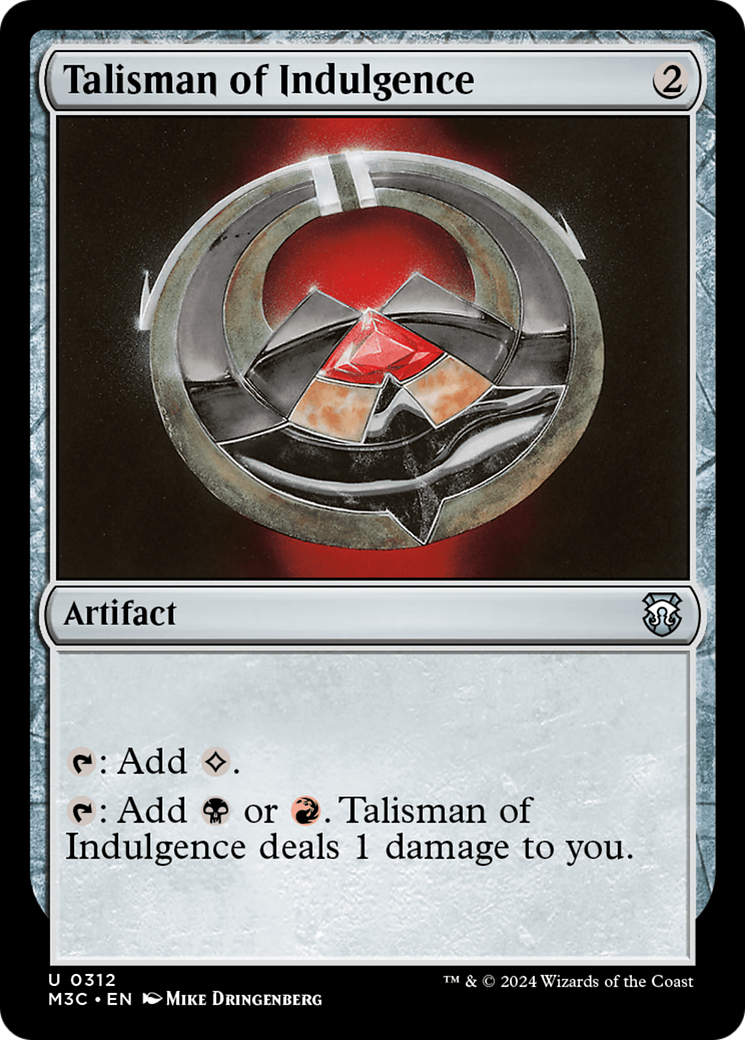 Talisman of Indulgence (Ripple Foil) [Modern Horizons 3 Commander] | The Time Vault CA