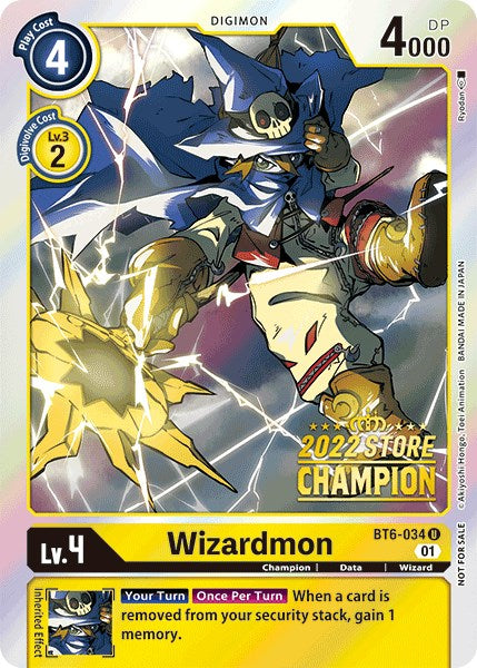 Wizardmon [BT6-034] (2022 Store Champion) [Double Diamond Promos] | The Time Vault CA