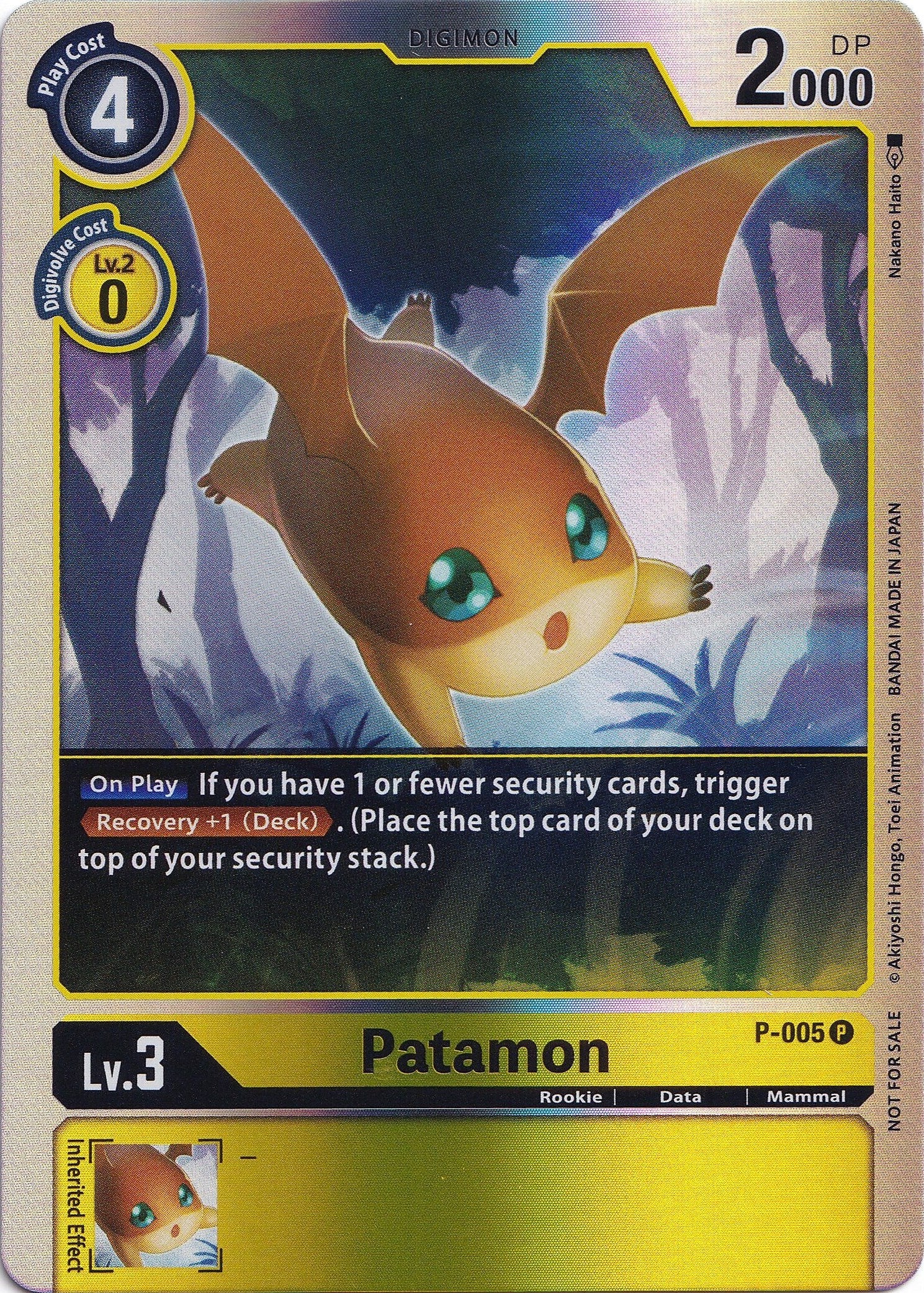 Patamon [P-005] (Rainbow Foil) [Promotional Cards] | The Time Vault CA