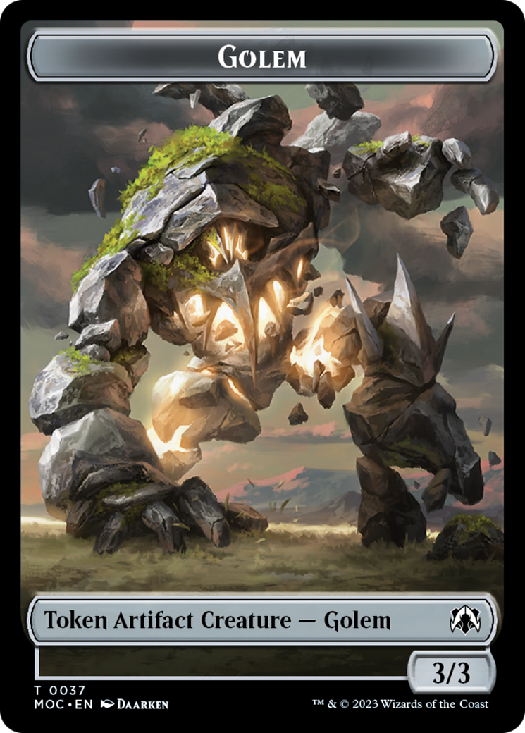 Golem // Clue Double-Sided Token [March of the Machine Commander Tokens] | The Time Vault CA