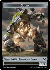 Golem // Clue Double-Sided Token [March of the Machine Commander Tokens] | The Time Vault CA