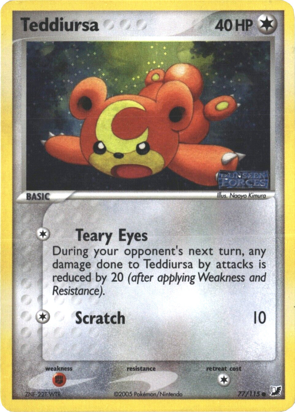 Teddiursa (77/115) (Stamped) [EX: Unseen Forces] | The Time Vault CA