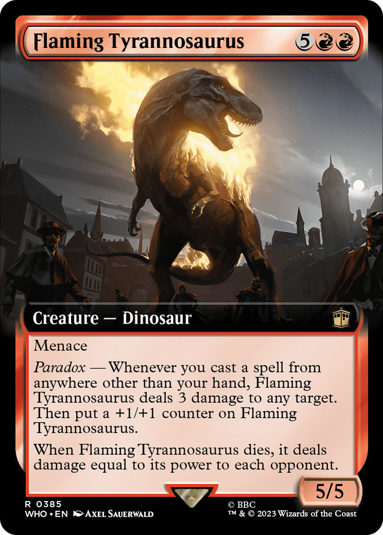 Flaming Tyrannosaurus (Extended Art) [Doctor Who] | The Time Vault CA