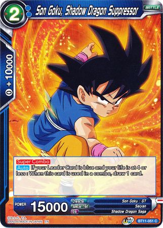 Son Goku, Shadow Dragon Suppressor (BT11-051) [Vermilion Bloodline] | The Time Vault CA