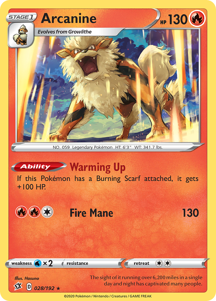 Arcanine (028/192) [Sword & Shield: Rebel Clash] | The Time Vault CA