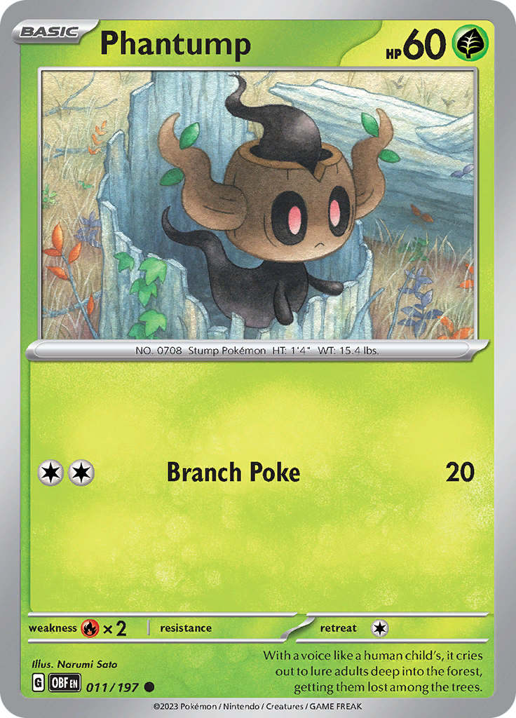 Phantump (011/197) [Scarlet & Violet: Obsidian Flames] | The Time Vault CA