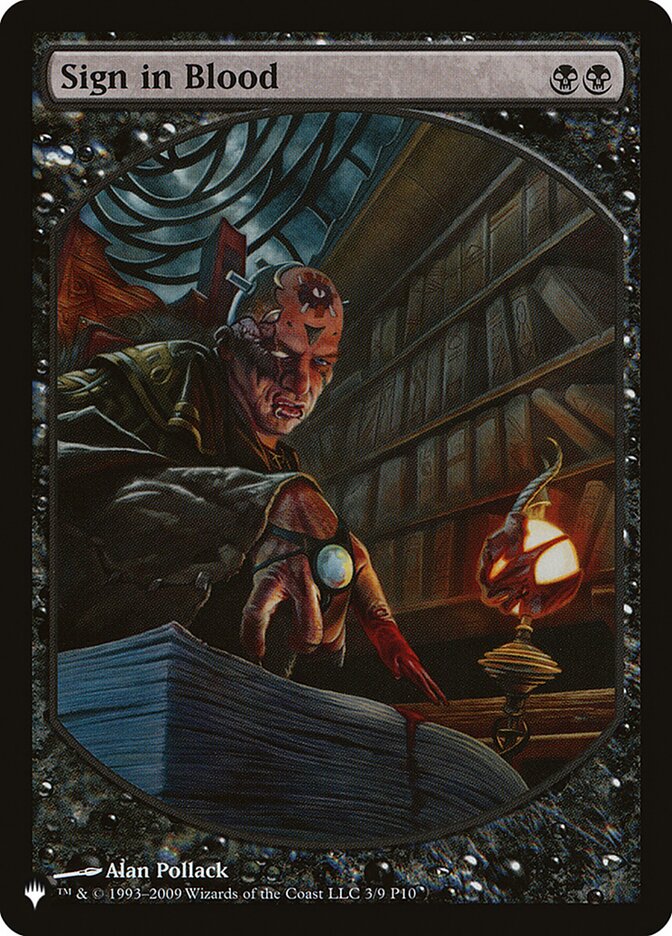 Sign in Blood [The List] | The Time Vault CA
