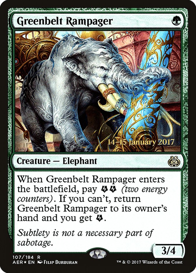 Greenbelt Rampager [Aether Revolt Prerelease Promos] | The Time Vault CA