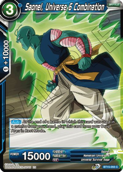 Saonel, Universe 6 Combination (BT15-055) [Saiyan Showdown] | The Time Vault CA