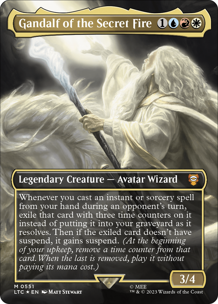 Gandalf of the Secret Fire (Borderless) (Surge Foil) [The Lord of the Rings: Tales of Middle-Earth Commander] | The Time Vault CA