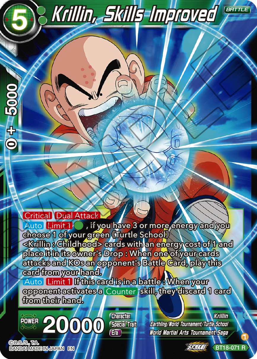 Krillin, Skills Improved (BT18-071) [Dawn of the Z-Legends] | The Time Vault CA