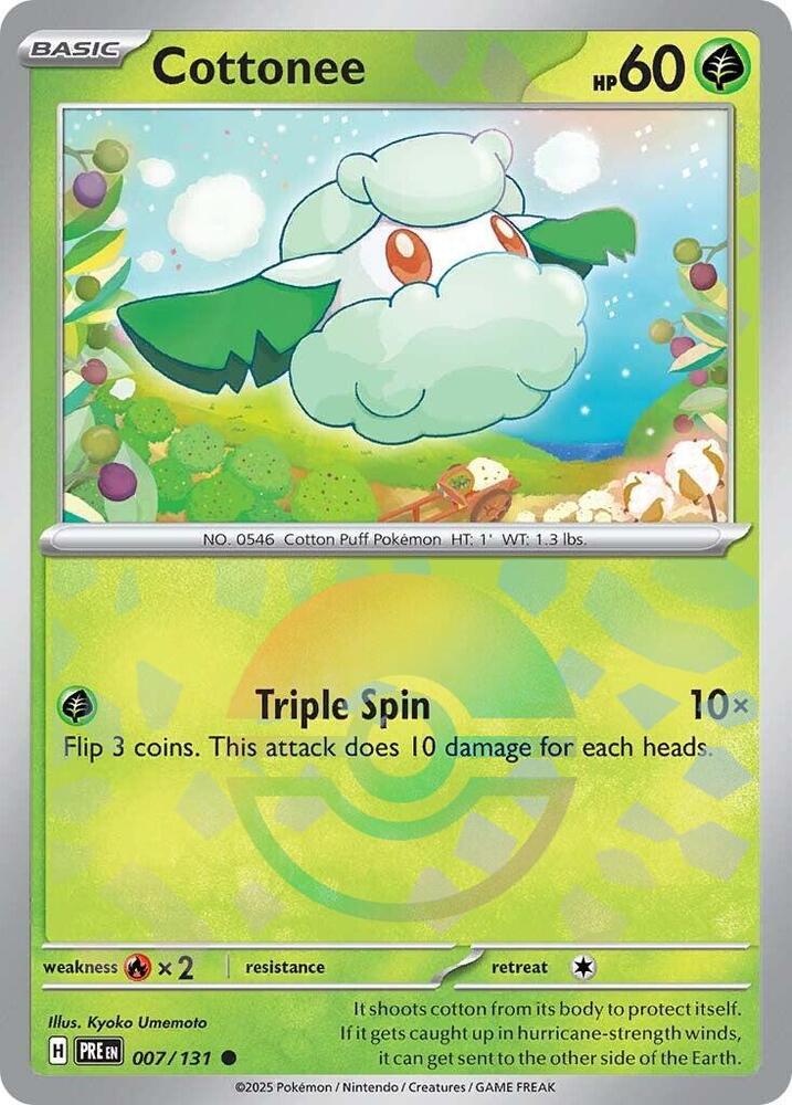 Cottonee (007/131) (Poke Ball Pattern) [Scarlet & Violet: Prismatic Evolutions] | The Time Vault CA