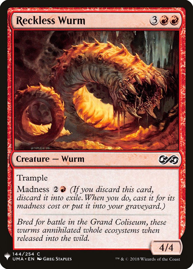 Reckless Wurm [Mystery Booster] | The Time Vault CA