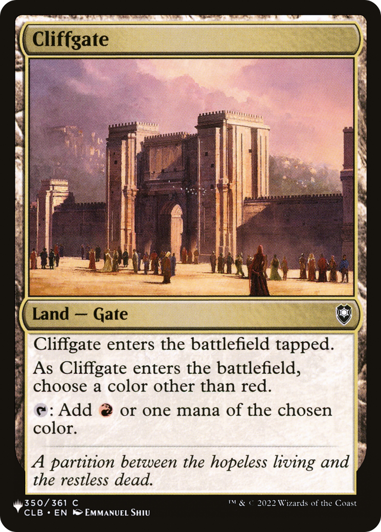 Cliffgate [The List] | The Time Vault CA