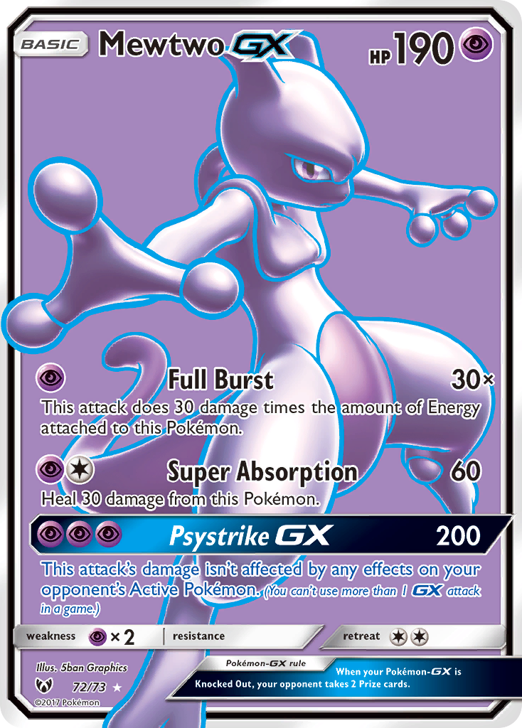 Mewtwo GX (72/73) [Sun & Moon: Shining Legends] – The Time Vault CA
