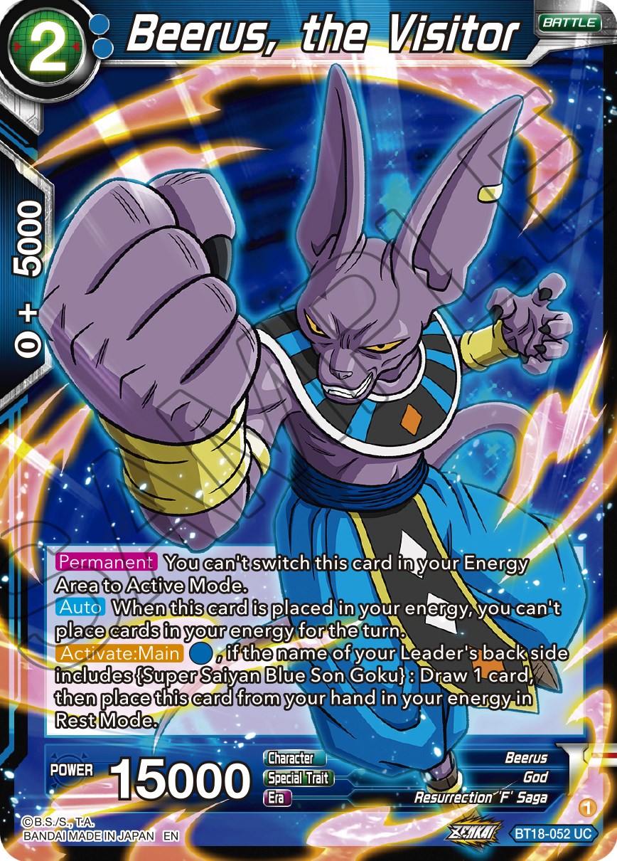 Beerus, the Visitor (BT18-052) [Dawn of the Z-Legends] | The Time Vault CA