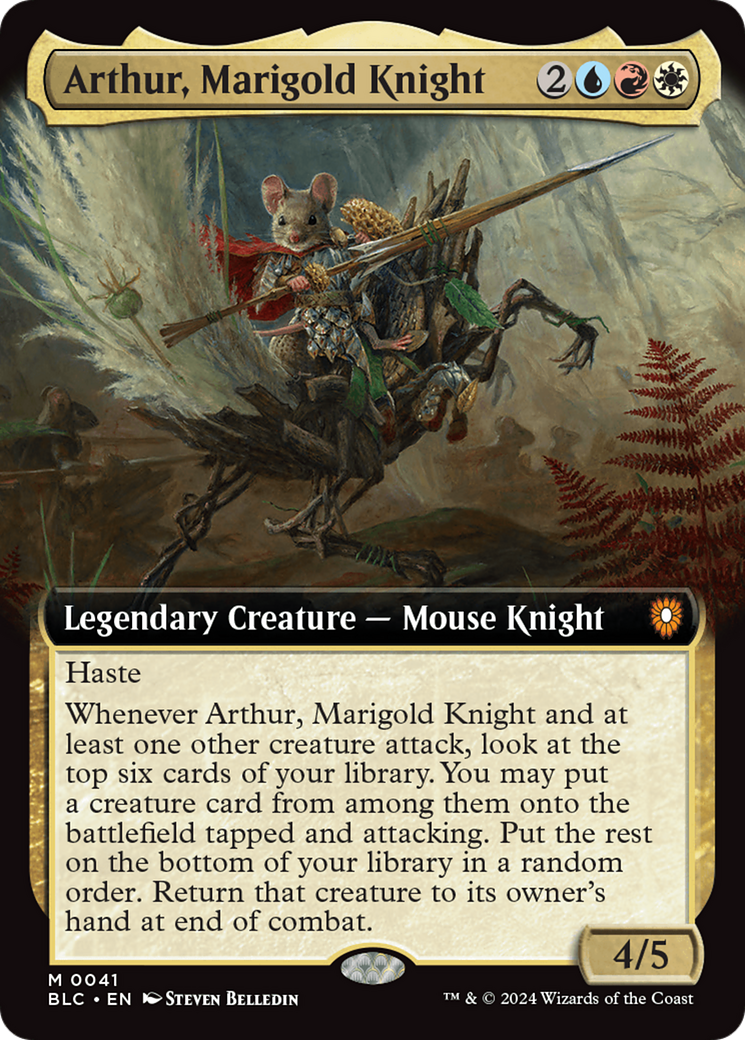 Arthur, Marigold Knight (Extended Art) [Bloomburrow Commander] | The Time Vault CA