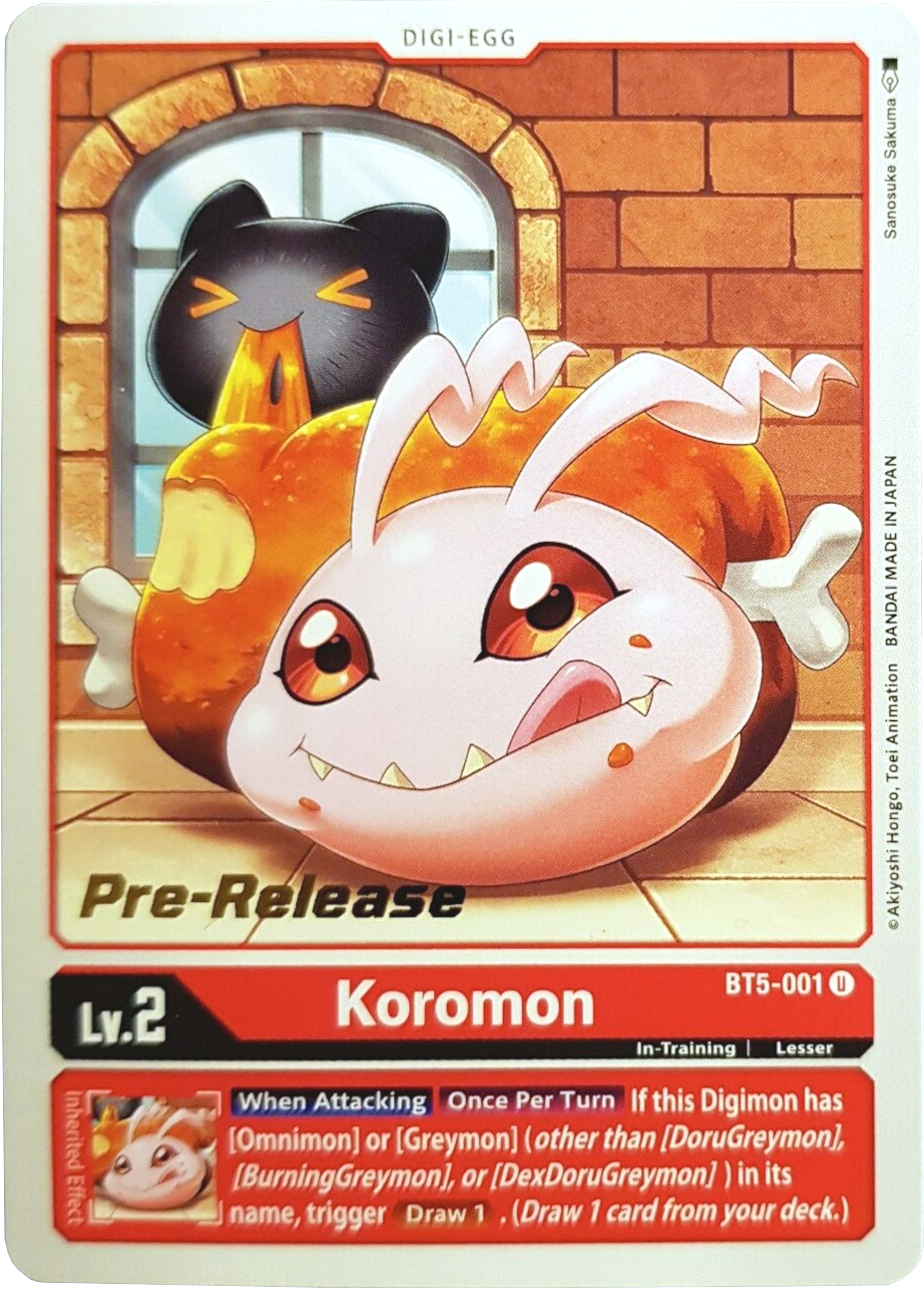 Koromon [BT5-001] [Battle of Omni Pre-Release Promos] | The Time Vault CA