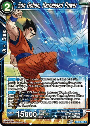 Son Gohan, Harnessed Power (BT16-027) [Realm of the Gods] | The Time Vault CA