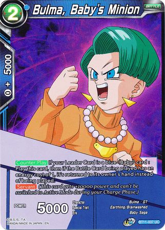 Bulma, Baby's Minion (BT11-037) [Vermilion Bloodline 2nd Edition] | The Time Vault CA