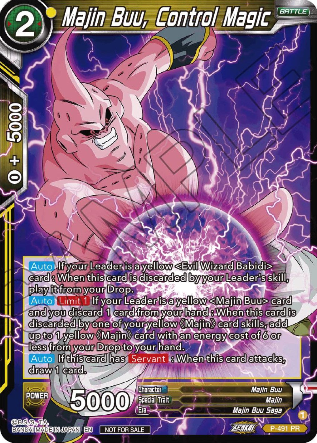 Majin Buu, Control Magic (Zenkai Series Tournament Pack Vol.3) (P-491) [Tournament Promotion Cards] | The Time Vault CA