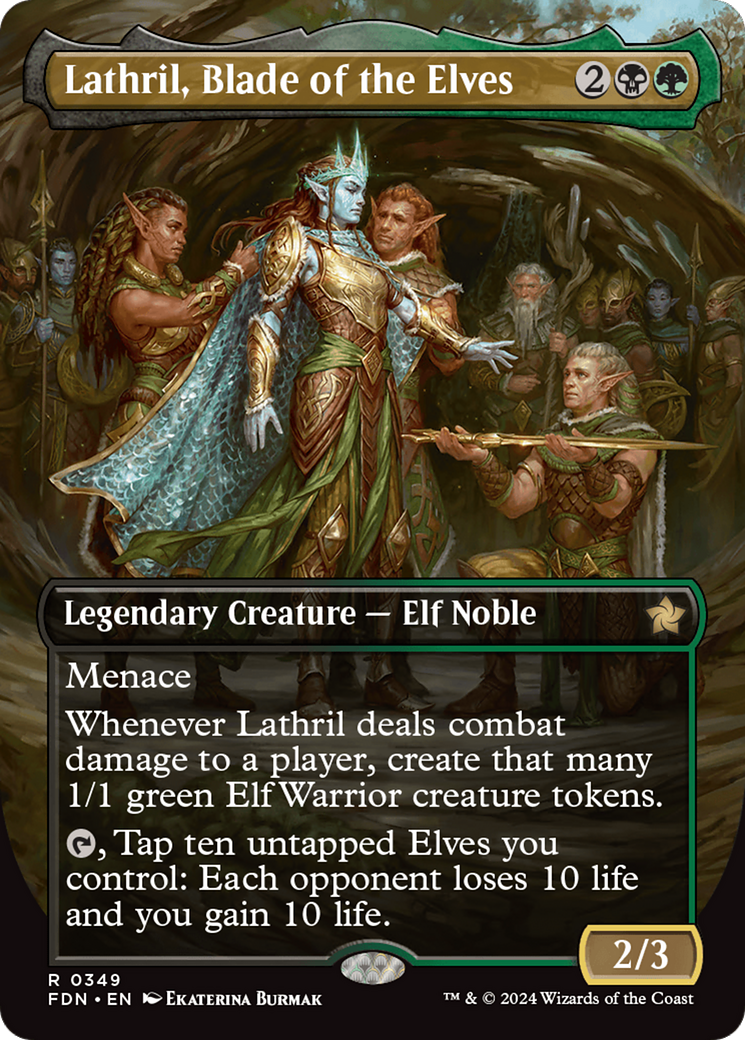 Lathril, Blade of the Elves (Borderless) [Foundations] | The Time Vault CA