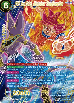 SSG Son Goku, Miraculous Transformation (SPR) (BT16-024) [Realm of the Gods] | The Time Vault CA