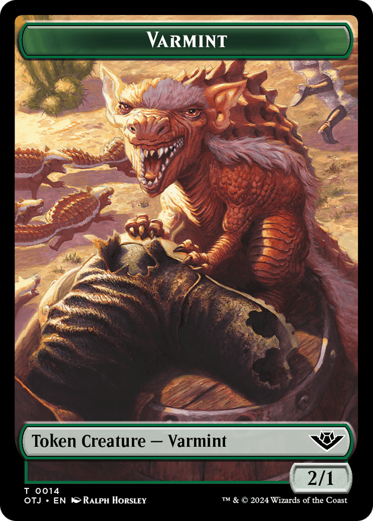 Mercenary // Varmint Double-Sided Token [Outlaws of Thunder Junction Tokens] | The Time Vault CA