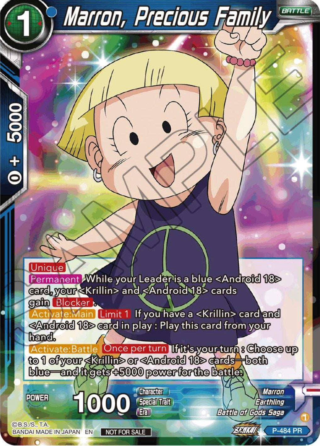 Marron, Precious Family (Zenkai Series Tournament Pack Vol.3) (P-484) [Tournament Promotion Cards] | The Time Vault CA