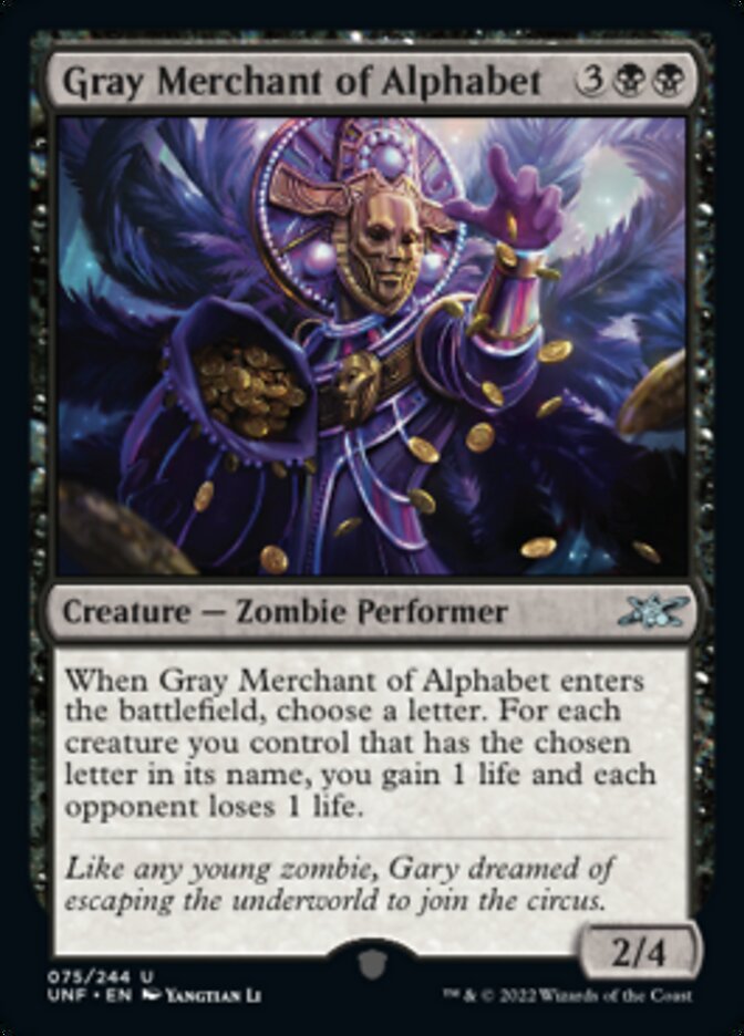 Gray Merchant of Alphabet [Unfinity] | The Time Vault CA