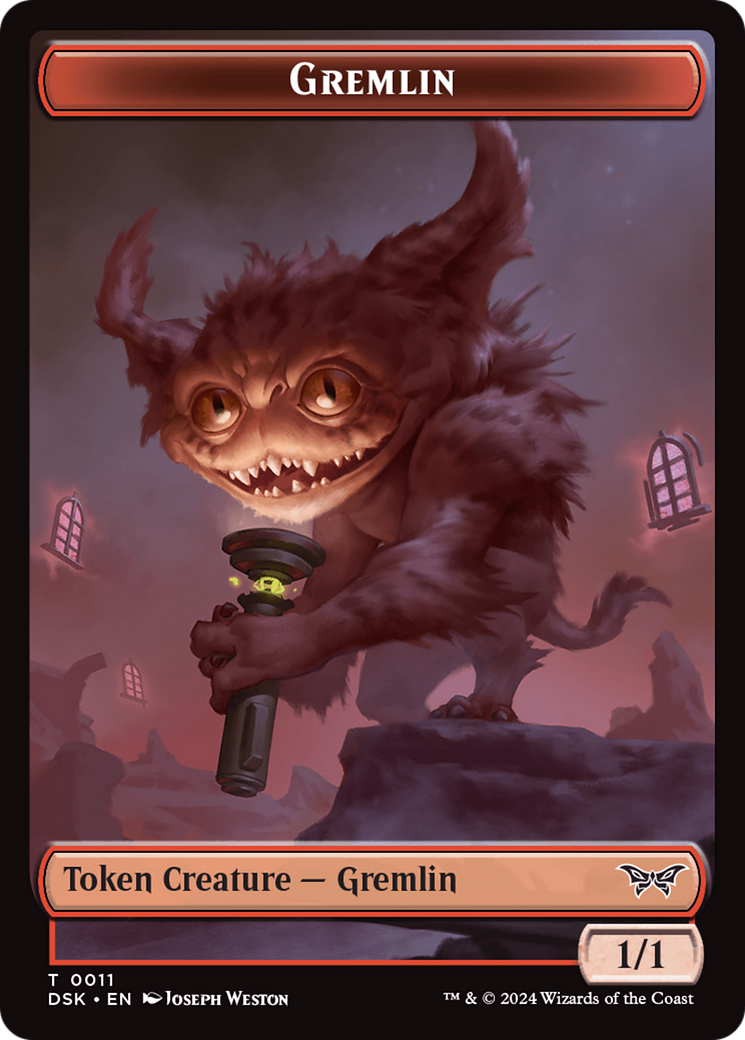 Gremlin // Manifest Double-Sided Token [Duskmourn: House of Horror Tokens] | The Time Vault CA